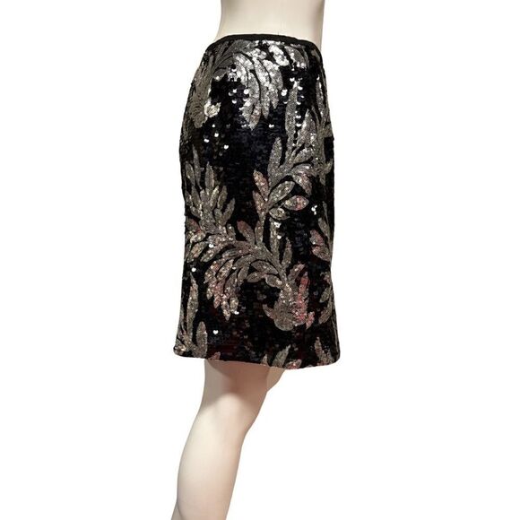 Walter Baker Letty Skirt Size 6 Black and Silver Sequin Mini Skirt Zip Back NWT - Picture 3 of 8